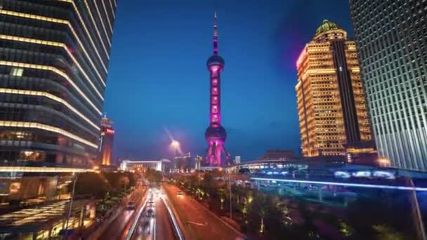 Гіпер Лапсе Дорога Шанхаї Луджиазуй Фінансовий Центр Китай — стокове відео