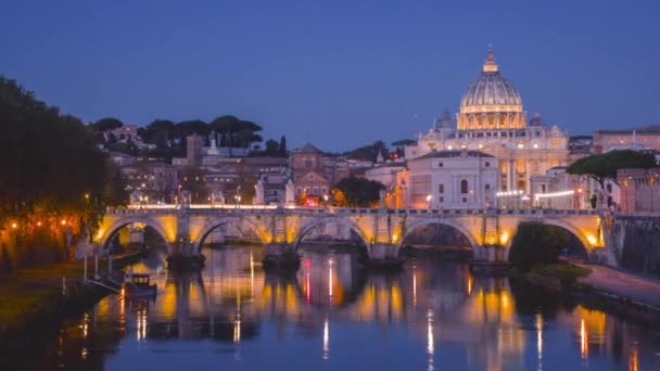 Time Lapse Della Basilica San Pietro Ponte Sant Angelo Vaticano — Video Stock