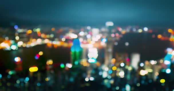 Luci Bokeh Dal Picco Victoria Hong Kong — Video Stock