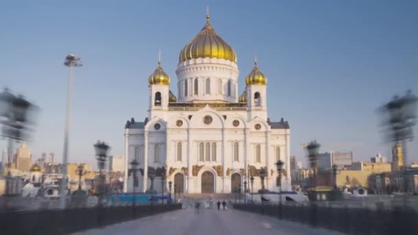 Hyper Lapse Cathedral Christ Savior Moscow Russia — Stock Video