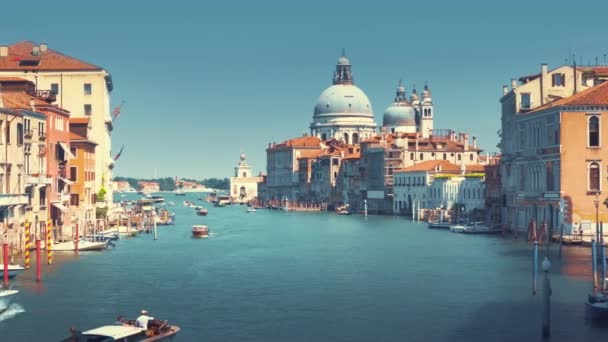 Grande Canal Basílica Santa Maria Della Saudação Veneza Itália — Vídeo de Stock