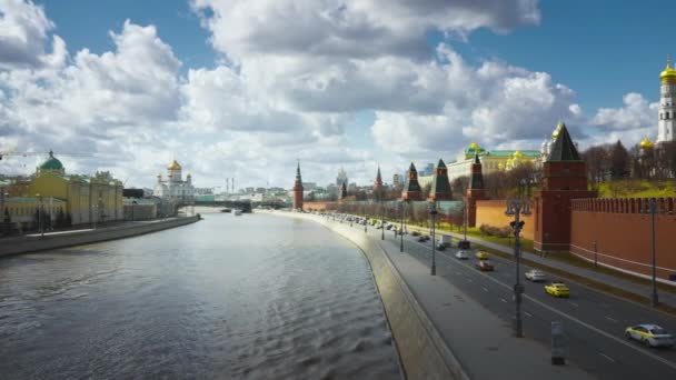 Vista Del Río Moscú Palacio Del Kremlin Rusia — Vídeo de stock