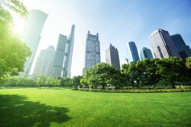 Lujiazui finans merkezine park et, Şangay, Çin