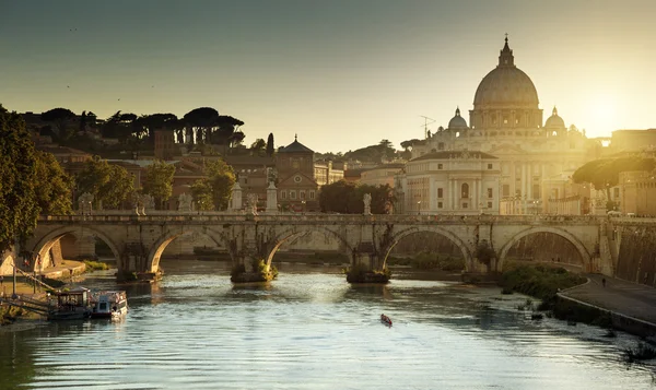 View on Tiber and St Peter Basilica in Vatican Stock Image