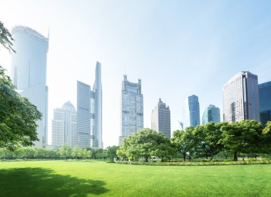 Lujiazui finans merkezine park et, Şangay, Çin