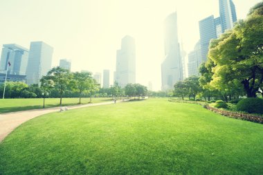 Lujiazui finans merkezine park, Şangay, Çin