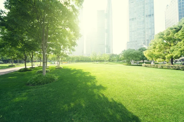 Park im Finanzzentrum Lujiazui, Shanghai, China — Stockfoto