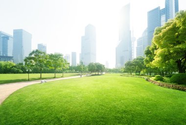 Lujiazui finans merkezine park, Şangay, Çin