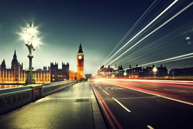 Westminster Köprüsü, Londra 'dan Big Ben.