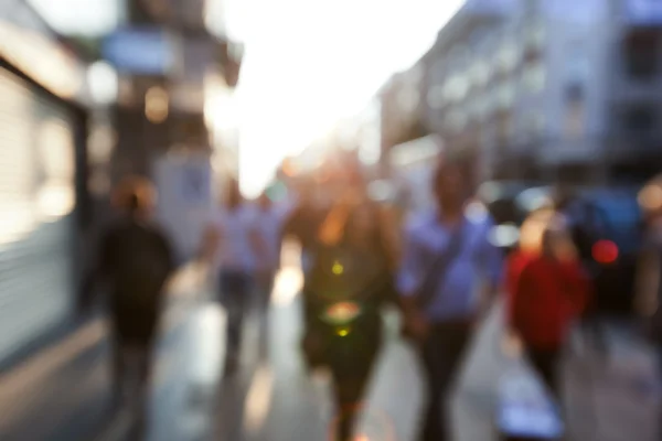 Lidé v Bokeh, ulice Londýna — Stock fotografie