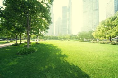 Lujiazui finans merkezine park, Şangay, Çin