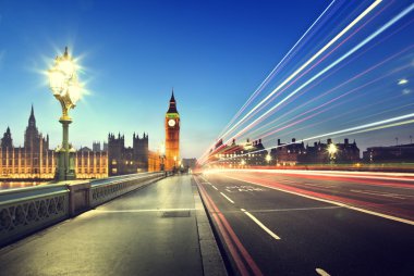 Westminster Köprüsü, Londra 'dan Big Ben.