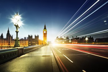 Westminster Köprüsü, Londra 'dan Big Ben.