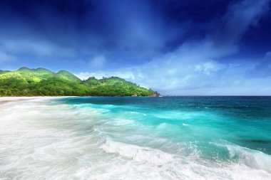 beach at Mahe island, Seychelles  clipart