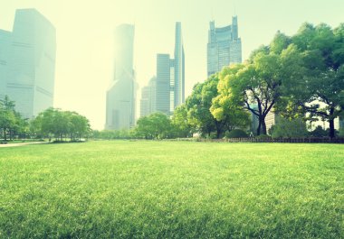Lujiazui finans merkezine park, Şangay, Çin