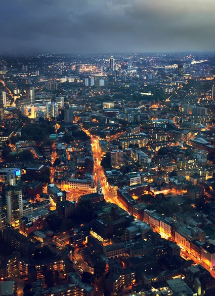 Nacht Londen, uitzicht vanaf Scherf, Verenigd Koninkrijk — Stockfoto