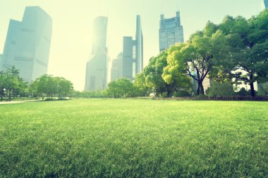 Lujiazui finans merkezine park, Şangay, Çin