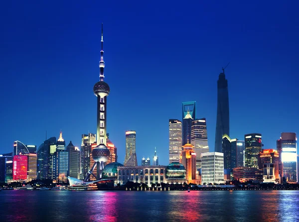 Geceleri, Çin shanghai — Stok fotoğraf