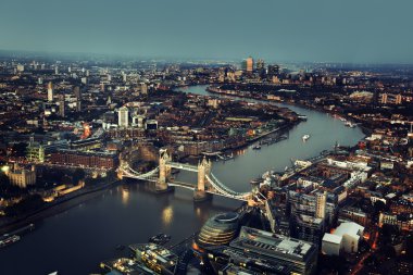 Tower Bridge, İngiltere ile Londra hava görüntüsü