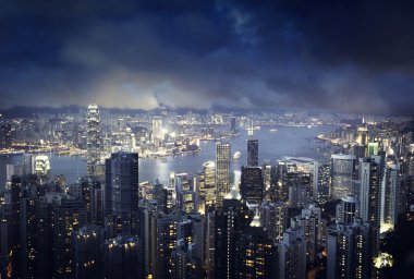 Hong Kong island from Victoria's Peak clipart