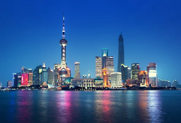 Shanghai di notte, Cina — Foto Stock