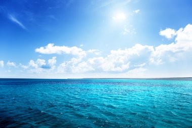 caribbean sea and perfect sky clipart