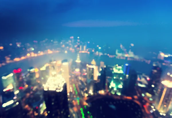 Bokeh der Skyline bei Sonnenuntergang, shanghai, China — Stockfoto