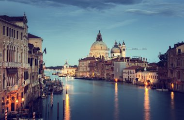 Büyük Kanal ve Bazilika Santa Maria della Salute, Venedik, İtalya