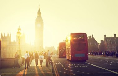 Westminster Köprüsü'nde günbatımı, Londra, İngiltere