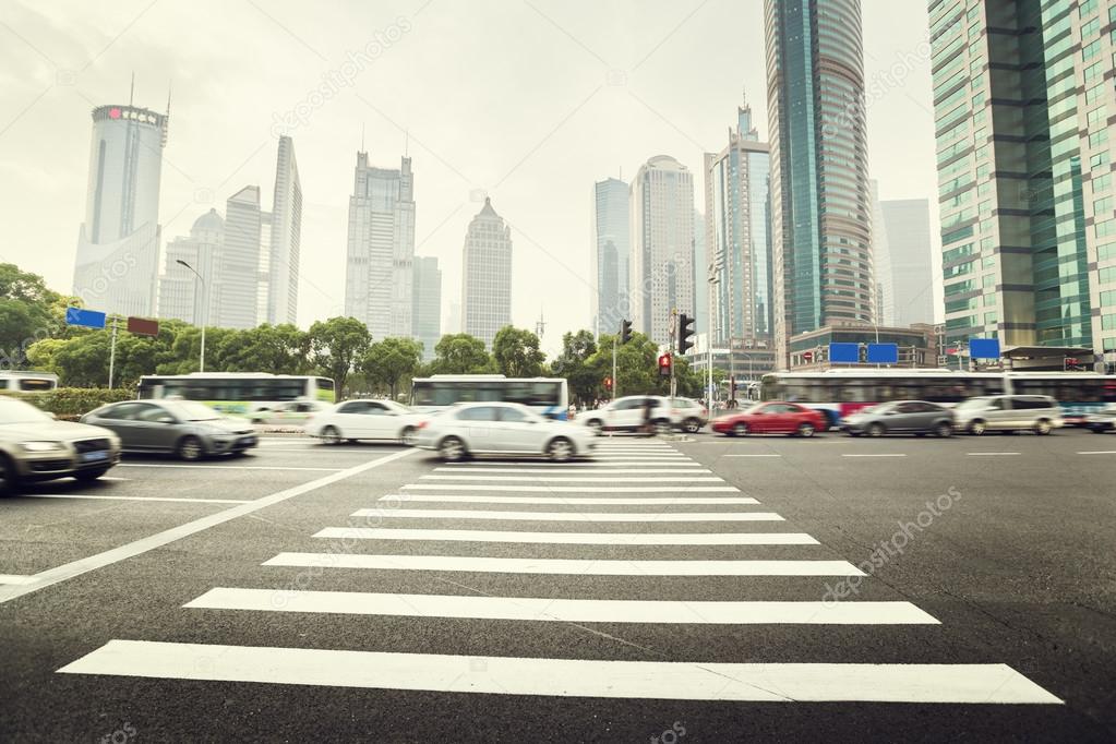 street  in Shanghai Lujiazui,China