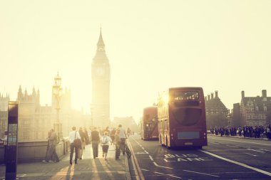 Westminster Köprüsü'nde günbatımı, Londra, İngiltere