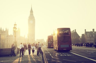 Westminster Köprüsü'nde günbatımı, Londra, İngiltere