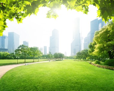 Lujiazui finans merkezine park, Şangay, Çin