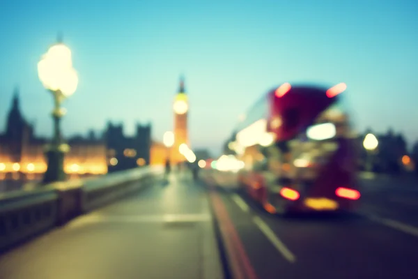 Bokeh of Big Ben and Westminster Bridge, London — Stock Photo, Image