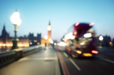Westminster Bridge, Londra ve Big Ben bokeh
