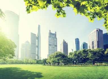 Lujiazui finans merkezine park, Şangay, Çin