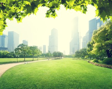 Lujiazui finans merkezine park, Şangay, Çin