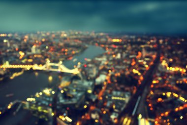 bokeh London Tower Bridge, İngiltere ile havadan görünümü