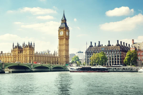 A napos, london Big ben — Stock Fotó