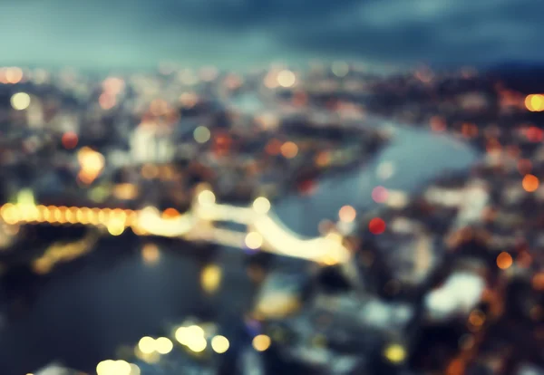 Bokeh di Londra vista aerea con Tower Bridge, Regno Unito — Foto Stock