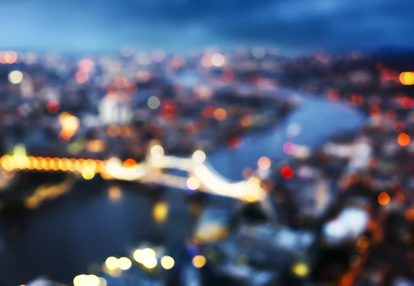 Bokeh de Londres vista aérea con Tower Bridge, Reino Unido — Foto de Stock