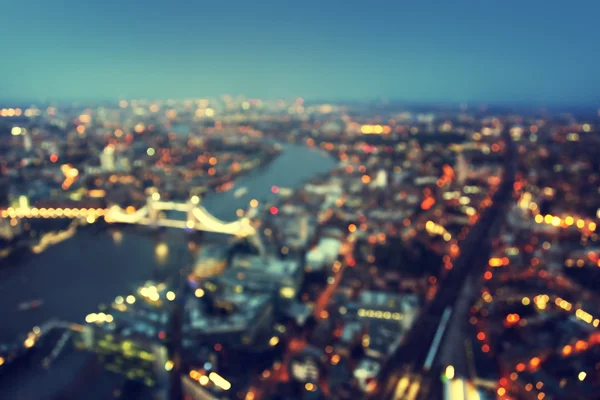 Bokeh of London aerial view with Tower Bridge, UK — Stock Photo, Image