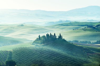 Tuscany, İtalya 'da bahar sabahı