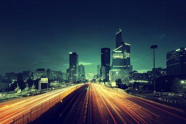 Günbatımı zamanı, Fransa Paris Ladefense