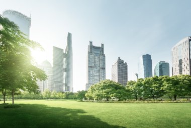Lujiazui finans merkezine park et, Şangay, Çin