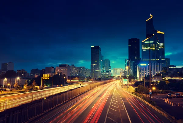 日没時間、フランスのパリ Ladefense — ストック写真