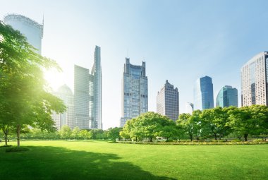 Lujiazui finans merkezine park et, Şangay, Çin