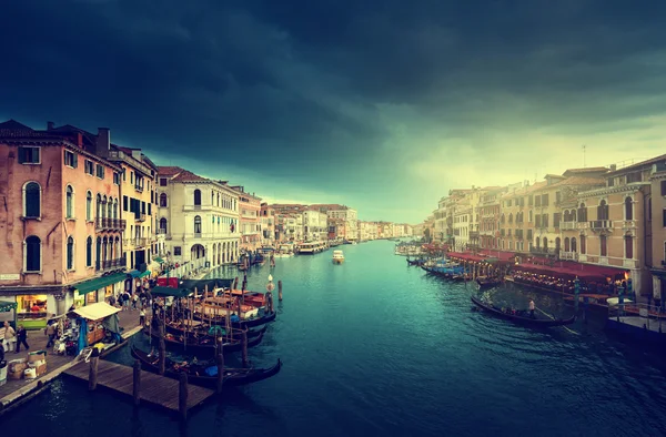 Grand Canal při západu slunce, Benátky, Itálie — Stock fotografie