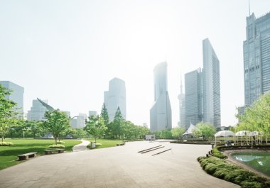 Lujiazui finans merkezine park et, Şangay, Çin