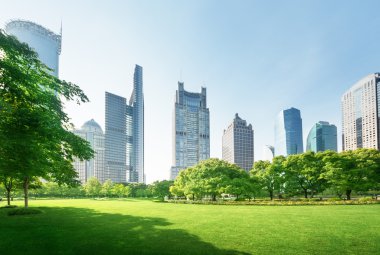 Lujiazui finans merkezine park et, Şangay, Çin